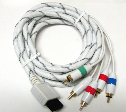 Component HDTV AV Audio Video 5RCA Adapter WHITE Cable 4  Wii 6FT NEW