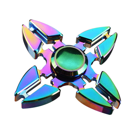 Four Leaves Rainbow EDC Fidget Hand Spinner Alloy Finger Focus ADHD Autism Kids Toy Gyro 