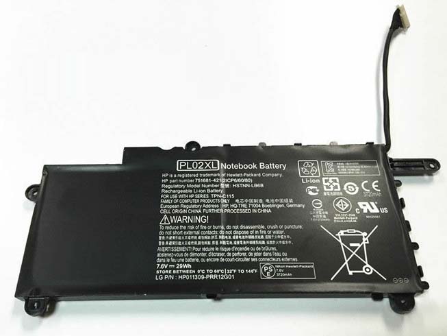 PL02XL 751875-001 Hstnn-lb6b Tpn-c115 batteries